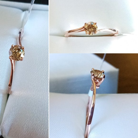 (SOLD) 14K Rose Gold Diamond Solitaire 0.3ct Ring Sz6.5 - Picture 1 of 10